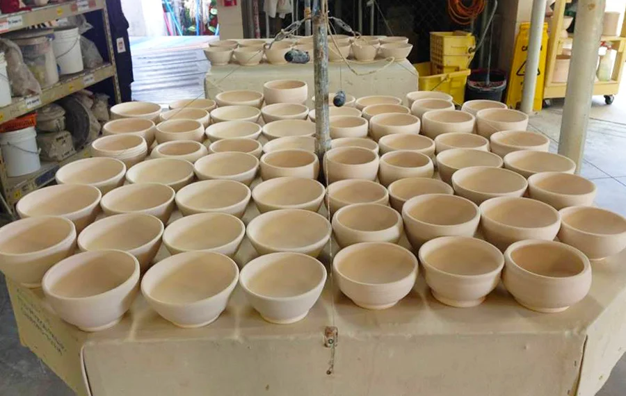 A lot of time and effort are put into creating just a few of the 5,000 bowls made by individuals and various ceramic groups on Oahu. Credit: Empty Bowl Hawaii.