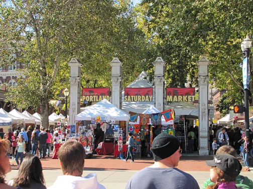 A packed Portland Saturday Market.