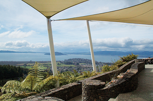  At the top of Mt. Ngongotaha sits the visitor attraction, Skyline Rotorua. From the open-air dining area, the view of Rotorua and Lake Rotorua are so pretty. 