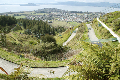  Rotorua far below. 