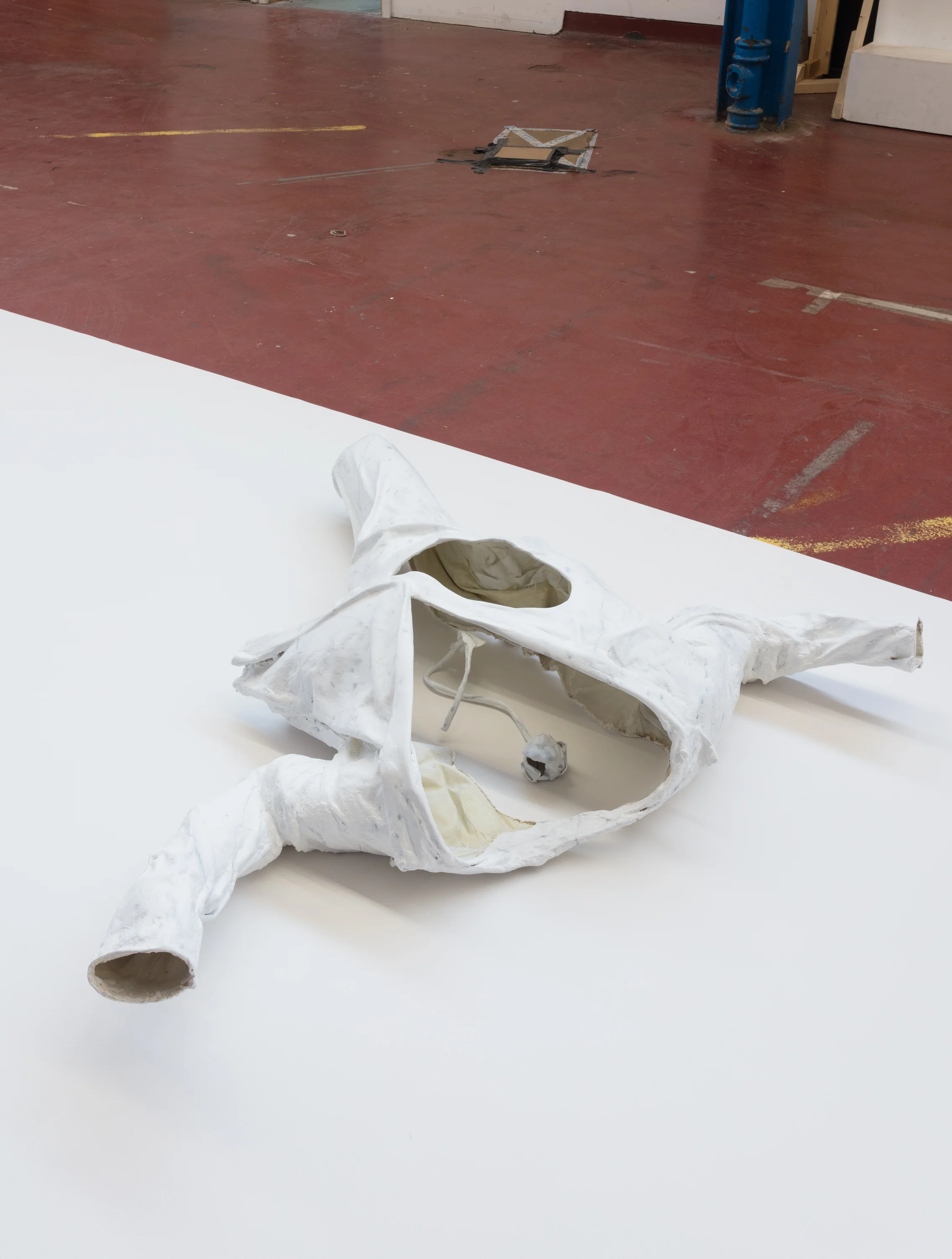‘monument III’ worn work coveralls, resin, ceramic, faux finish by pierre-yves morel