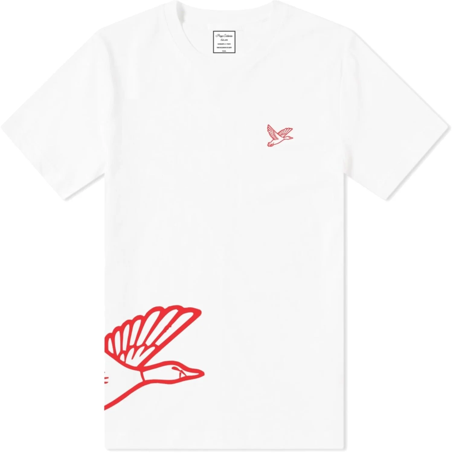 DUCK AROUND SS T SHIRT WHT RED.jpg