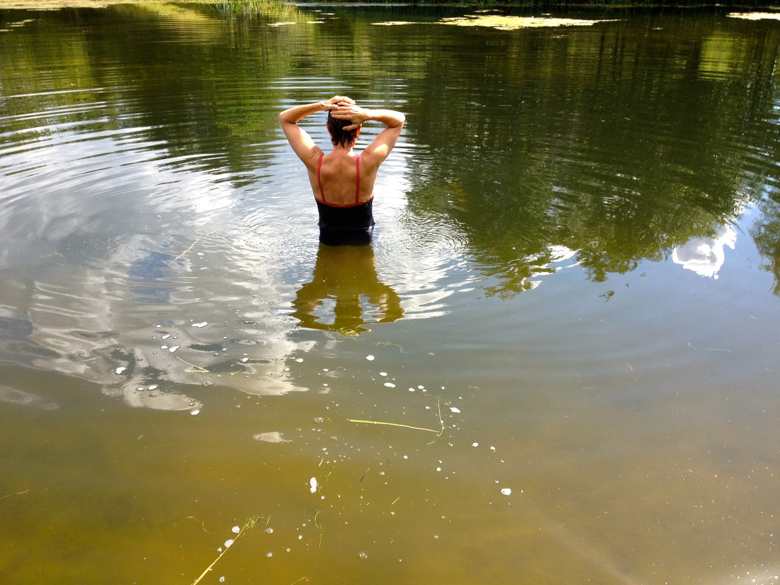 Lake swimming - full moon