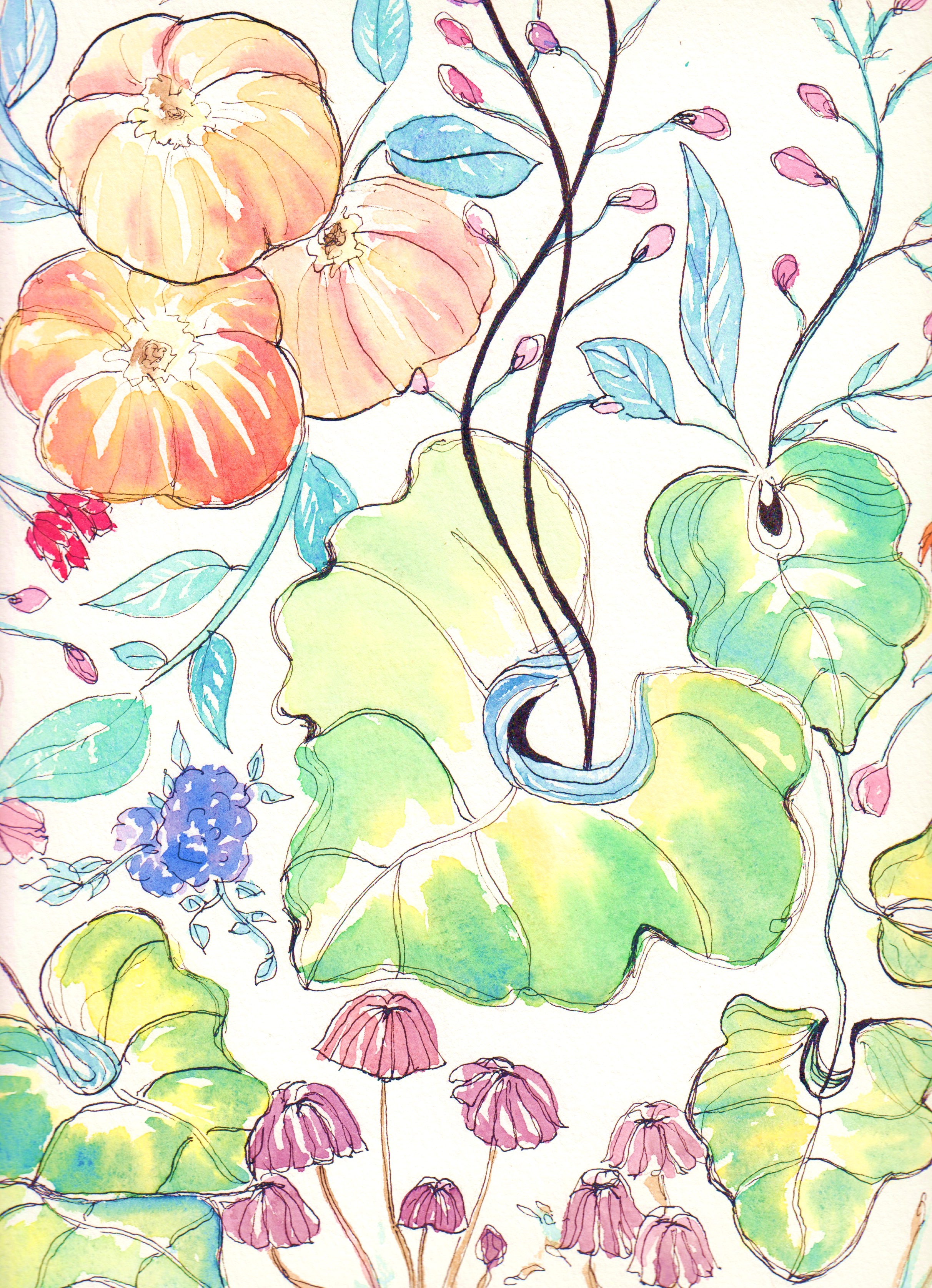Plantasia (watercolor and drawing ink)