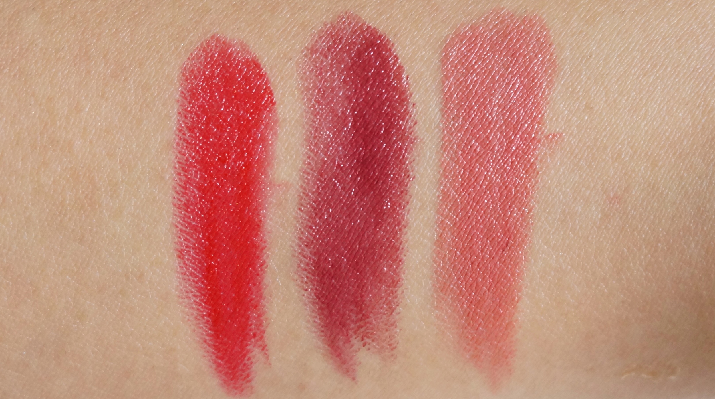 Swatches: Legendary, Fig, and Primrose