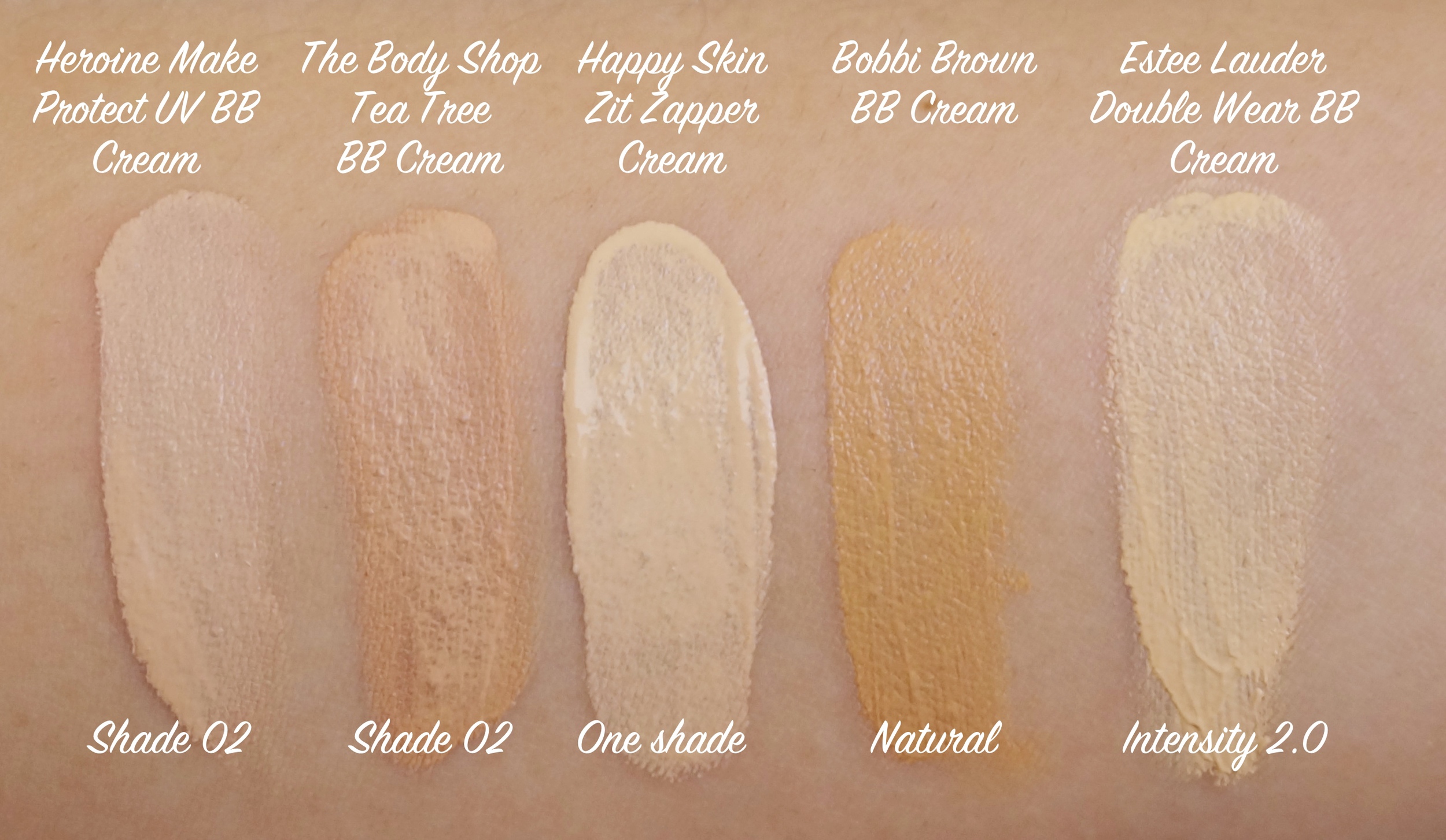 The shades look so varied for my skin tone but they blend in easily enough. As long as the shade isn't too white or too pink/grey then it's fine, I find!