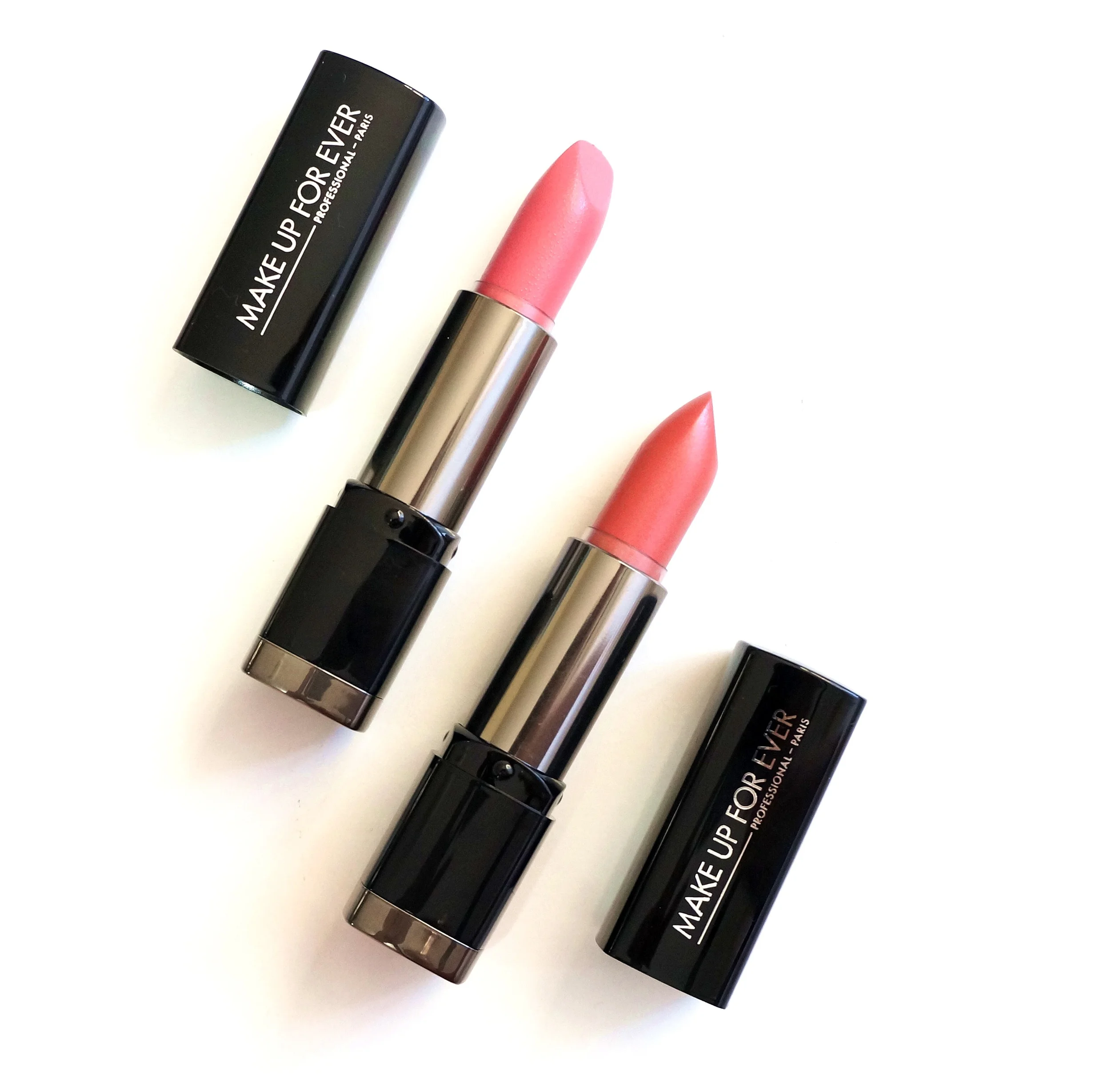 Left is 54 Pearly Golden Pink and right is 53 Pearly Pink Copper