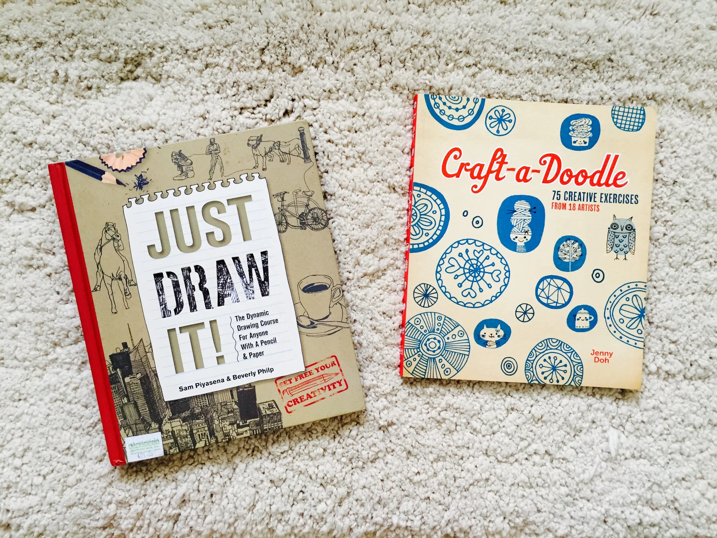 Here are two excellent guides on drawing and doodling: Just Draw It by Sam Piyasena & Beverly Philp and Craft-a-Doodle by Jenny Doh. These are two of my first few art books and they really inspired me to create my own art! 