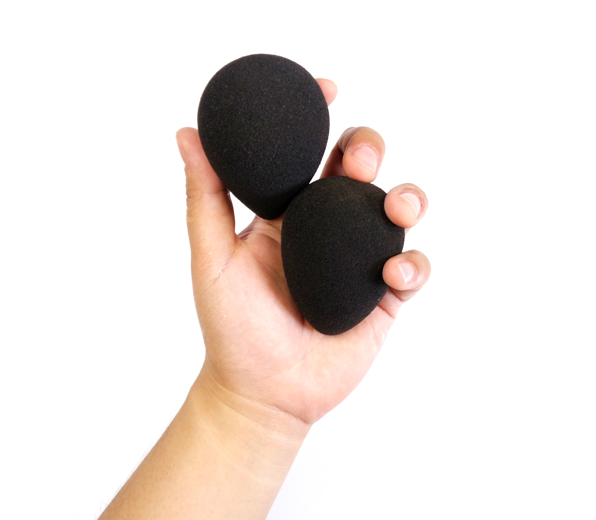 The sponges when wet
