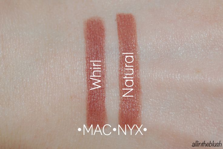 MAC Whirl and NYX Natural (Image via allintheblush.com) 