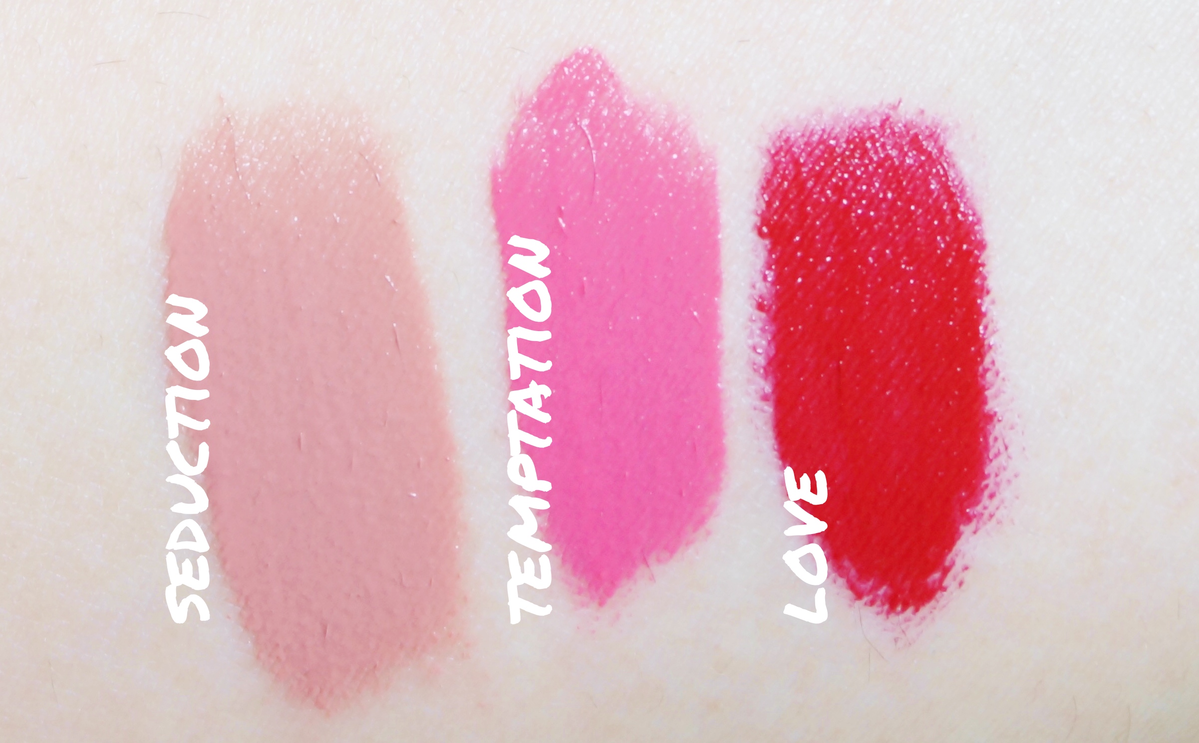 Correction: The red shade is Passion , not Love. There eight available shades!