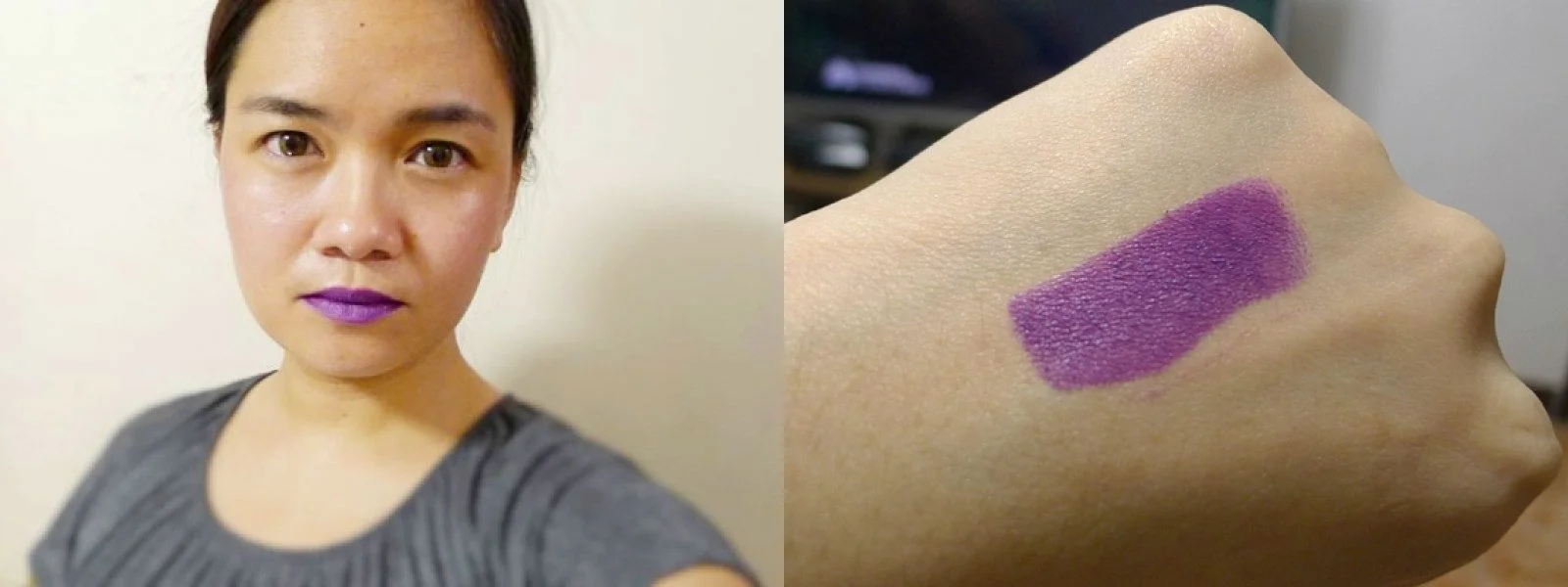 Revlon Matte Balm in Shameless on the lips and cheeks