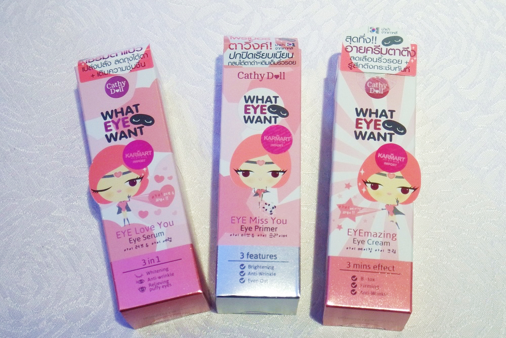 Eye Love You Eye Serum, Eye Miss You Eye Primer, and EYEmazing Eye Cream
