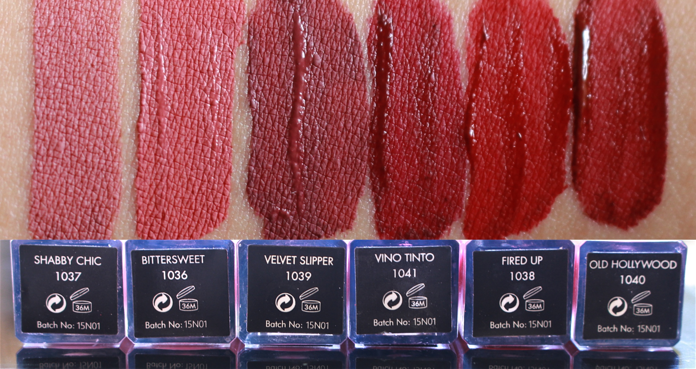 six shades of the Sleek Me Lip Cream — Project Vanity