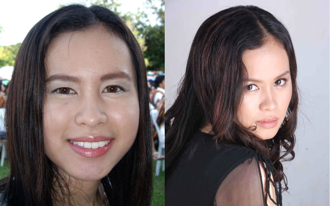 My makeup game certainly improved! At the left, I didn't know how to properly fix my brows, blend my eyeshadow, or apply contour.
