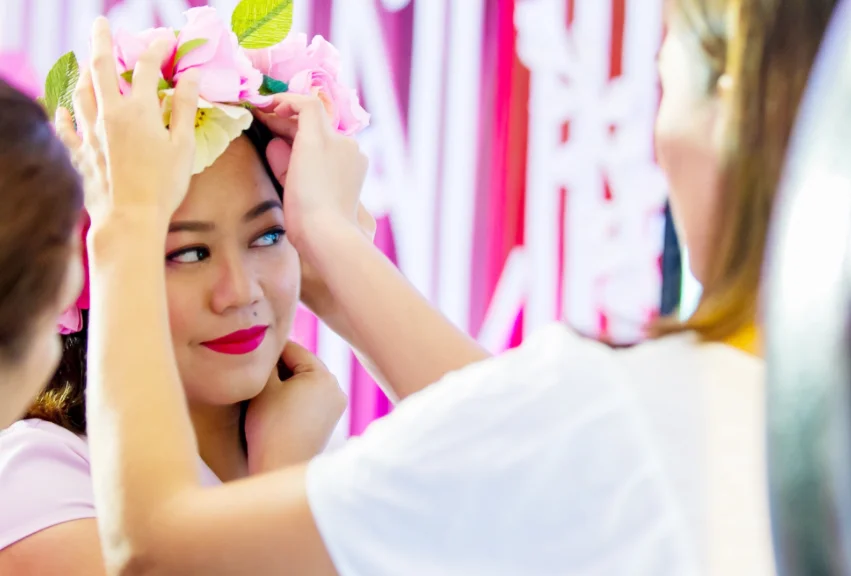 Getting my Snapchat flower crown on