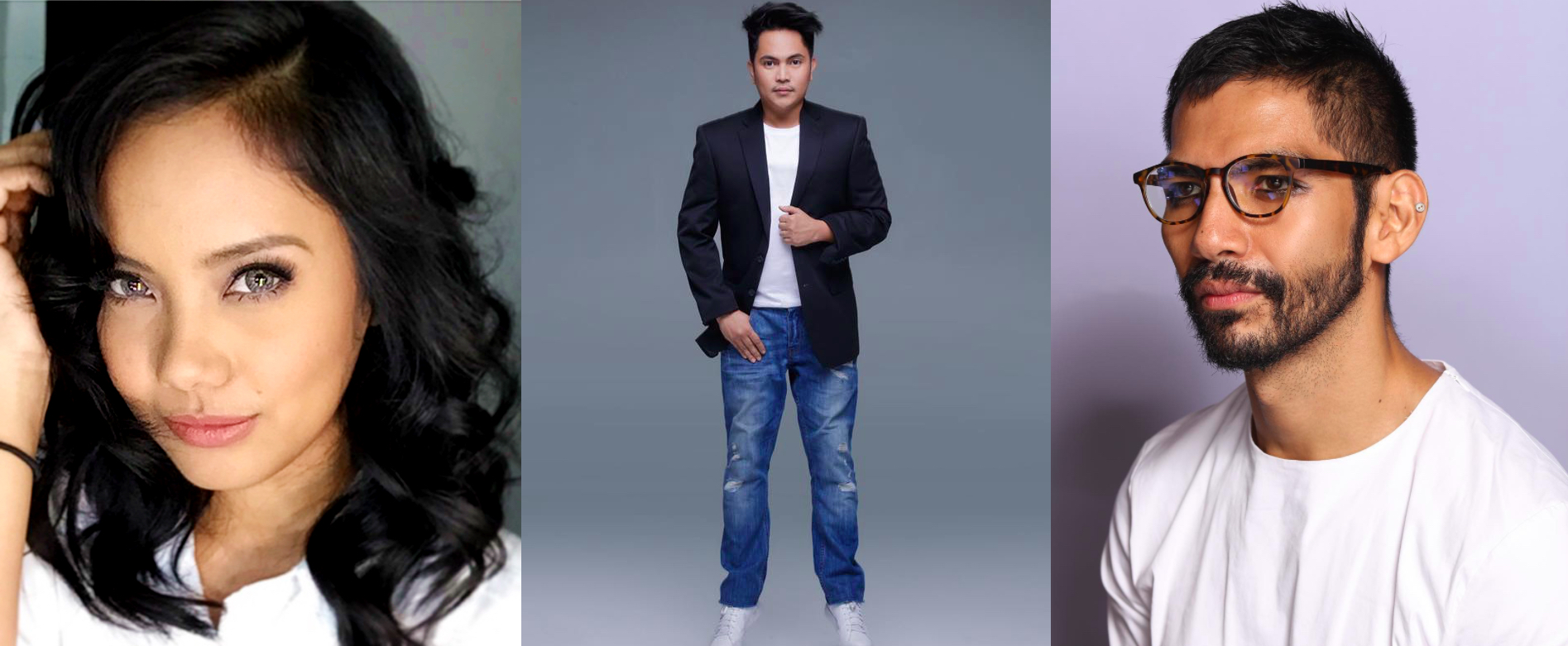 Makeup masters: Anthea Bueno, Owen Sarmiento, and Jigs Mayuga