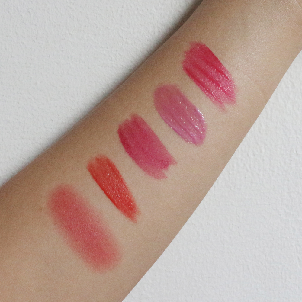 From left: Holika Holika Holy Berry Tint, Tony Moly Kiss Lover Lip Master, TheSAEM Saemmul Real Tint, Witch’s Pouch Radiant Tint, Yadah All Day Tint