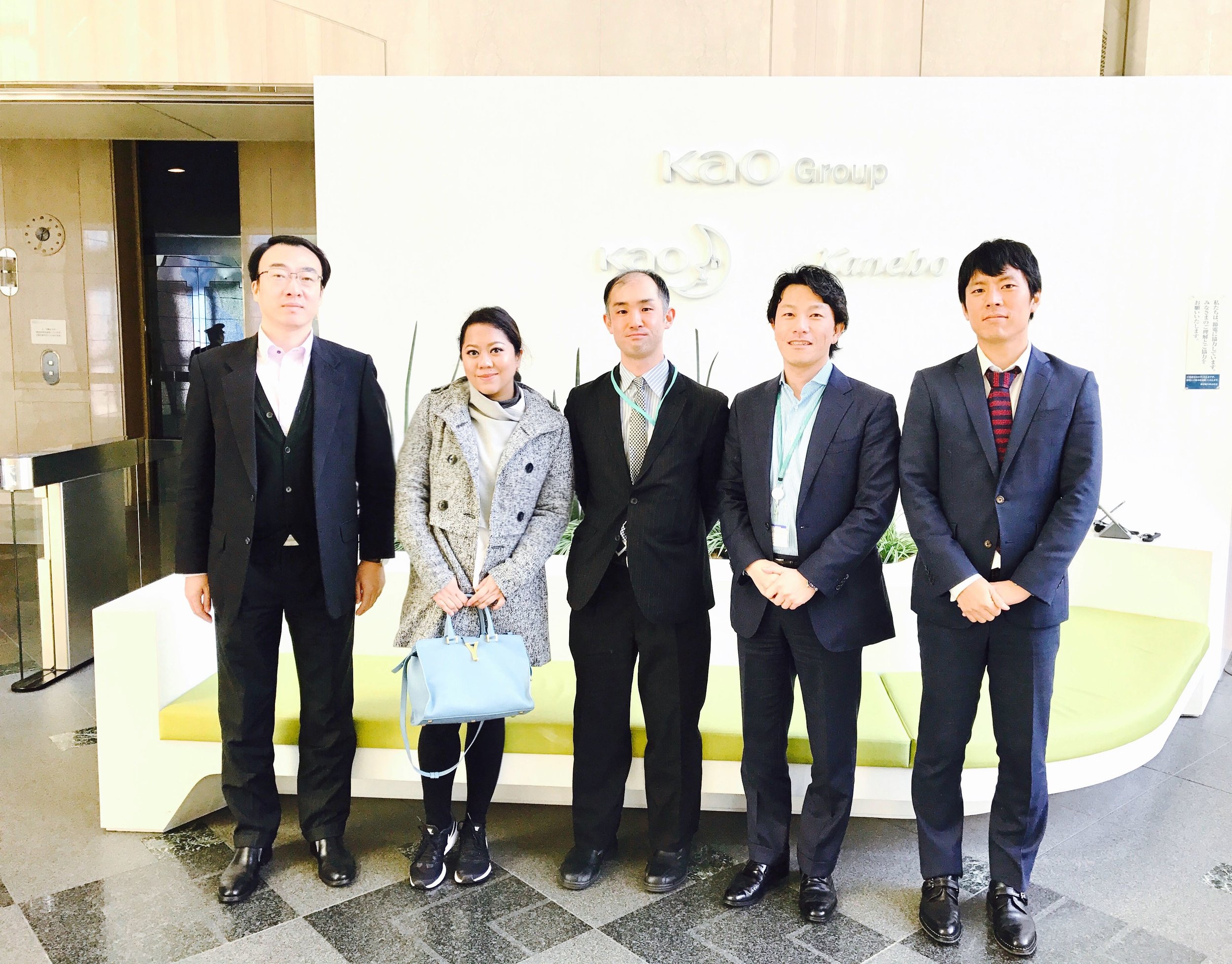 With the Kanebo team in Tokyo: Mr Liu, Mr Kosaka, Mr Abe, and Mr Hara