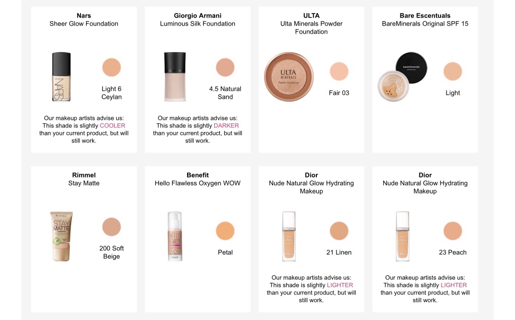 My shade matches according to MatchMyMakeup