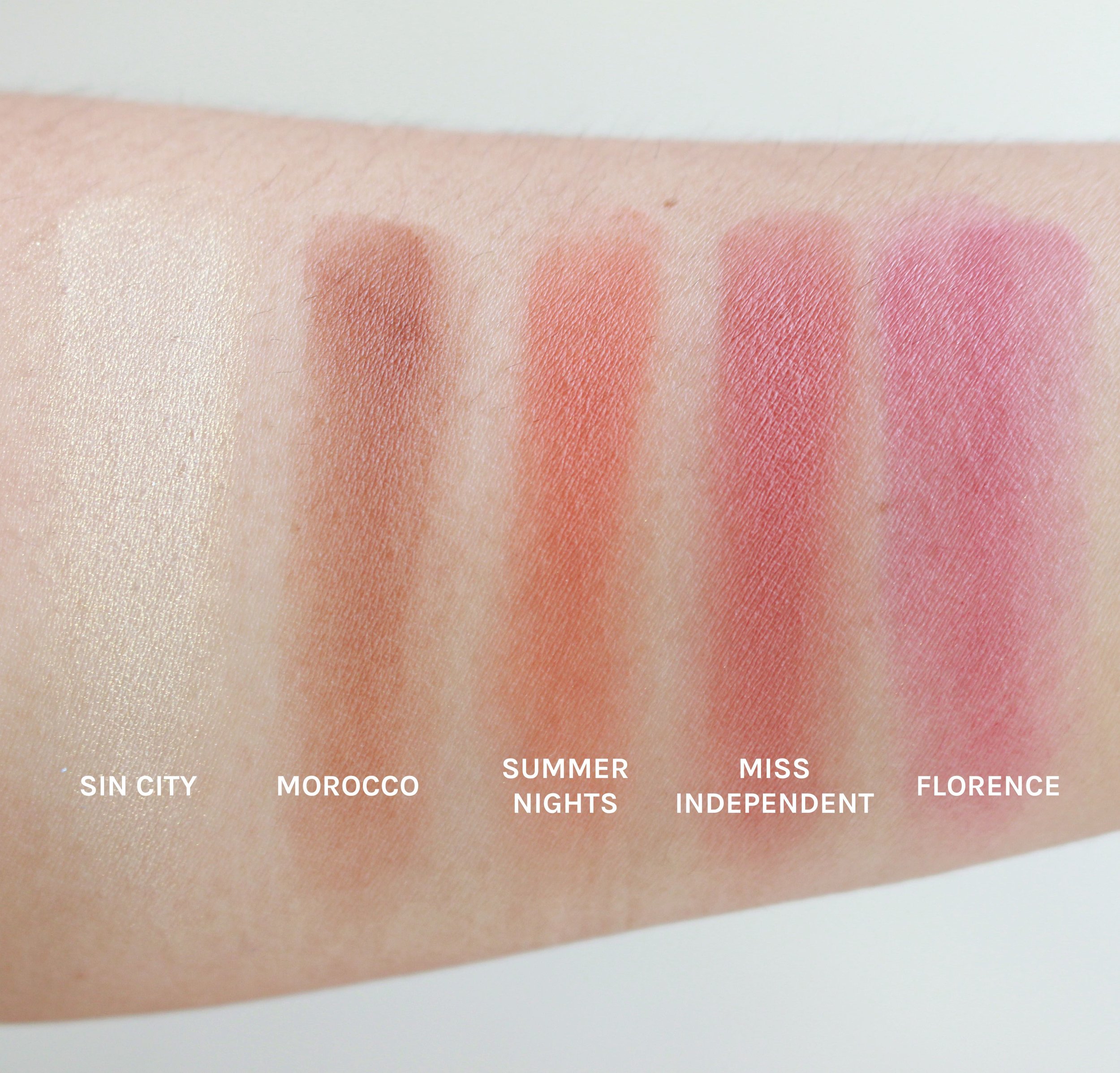 Save for Sin City, the four shades are all matte