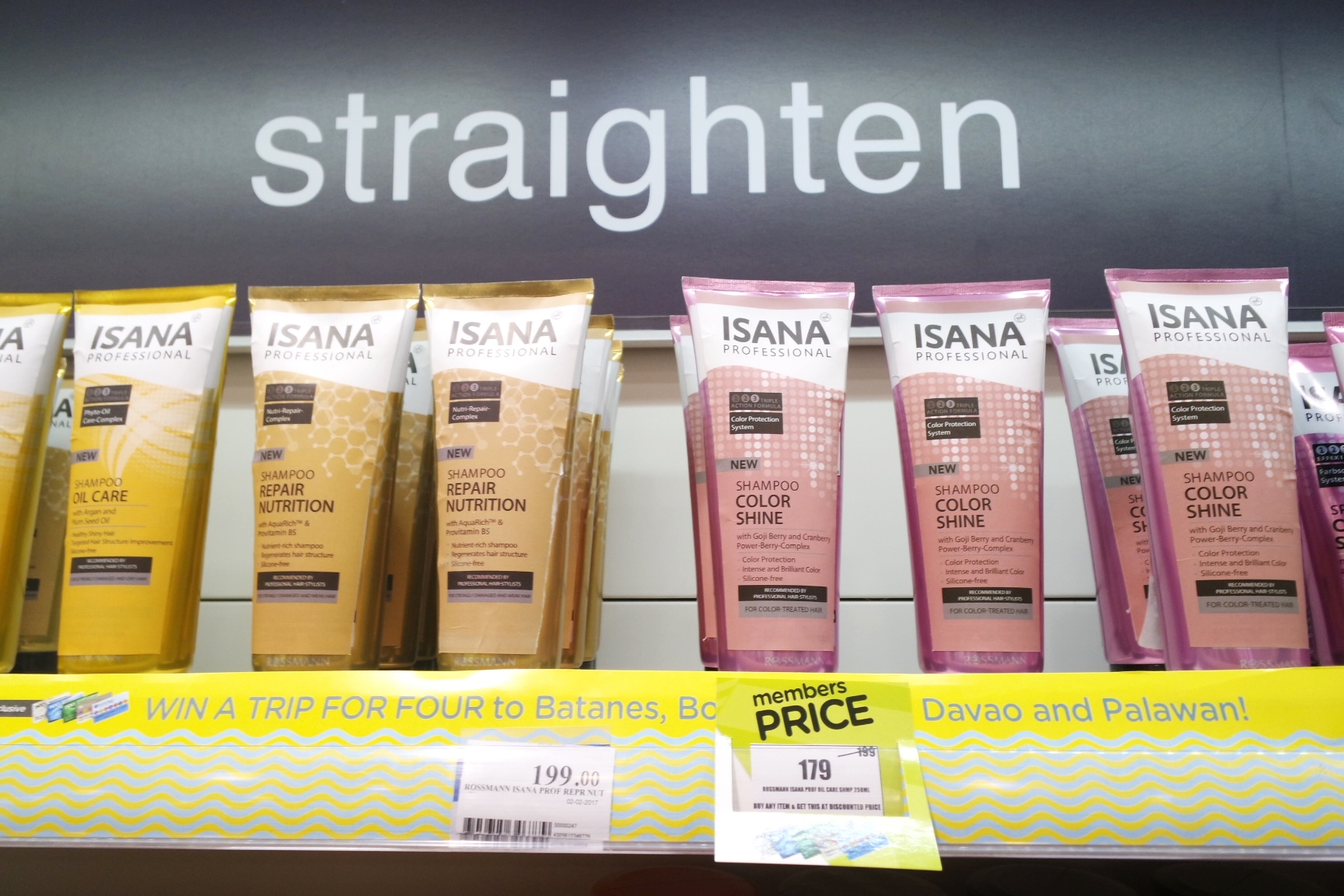 Isana shampoos are regularly priced at P199 but it's only P179 for members!