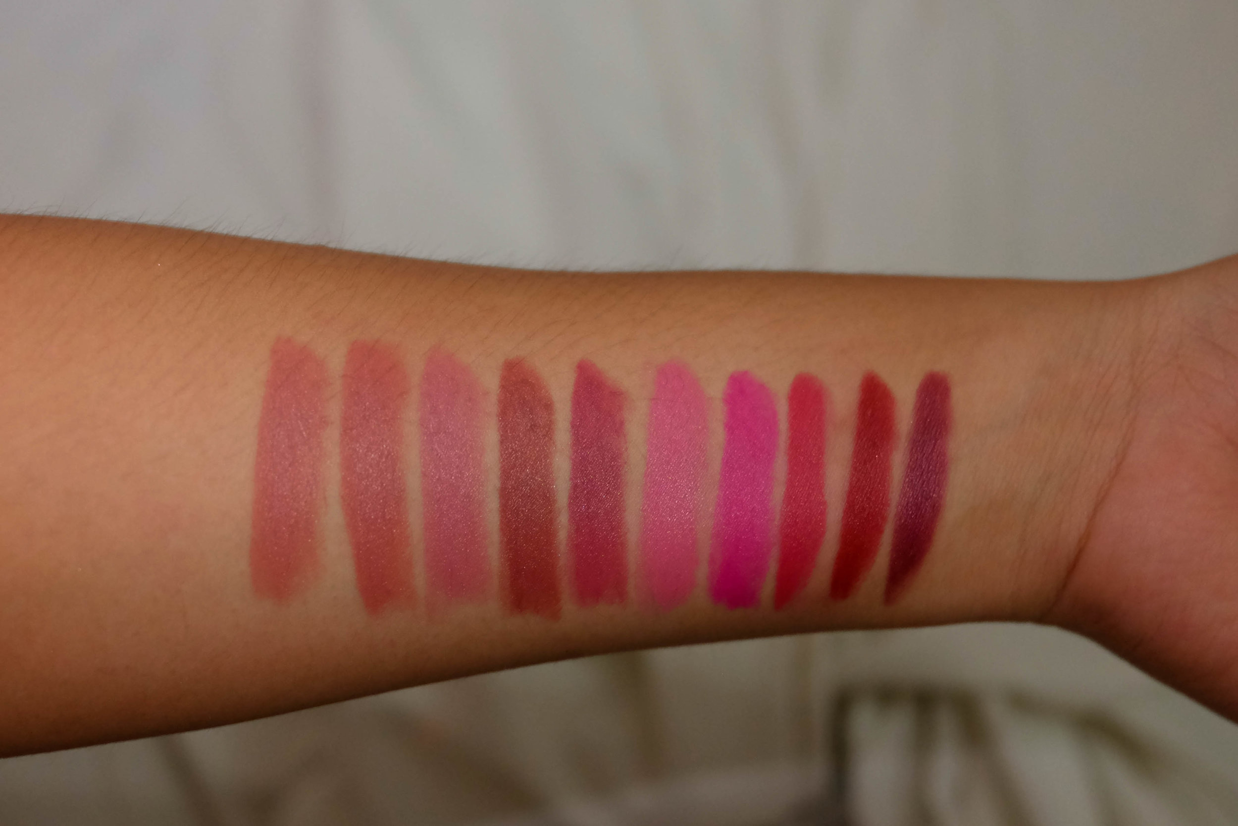 From left: Girl Next Door, Breakfast in Bed, Hot Mess, Heartbreaker, Desire, Rumor, Catfight, French Kiss, Diva, Sangria