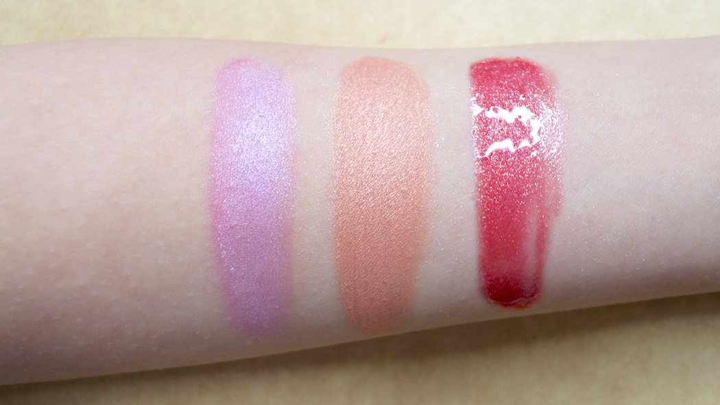 Non-moisture shine formulas: (from left) Frost, Metallic, Glitter Gloss