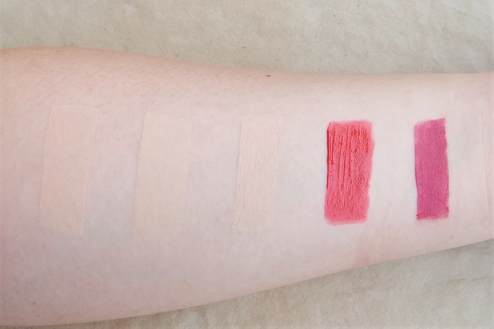From left: Clio Nudism Water Grip Cushion, Kill Cover Liquid Founwear Ampoule Cushion, Nudism Water Grip Brightener, Peripera Peri’s Ink Velvet, and Clio Mad Matte Lip