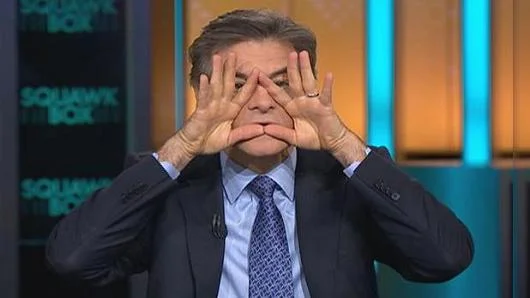 Dr. Oz outlines the "triangle of death." Not sure if he's an illuminati. Image via CNBC.com