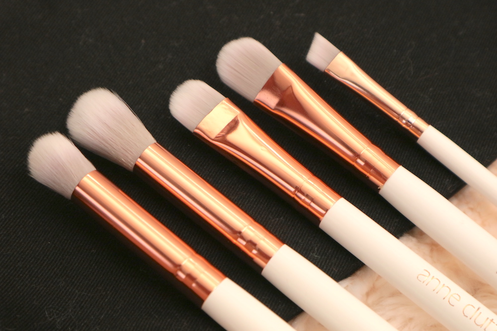 From left: Small Eye Shadow Blender, Big Blending Brush, Eye Shadow Shader Brush, Concealer Brush, Small Angled Brush