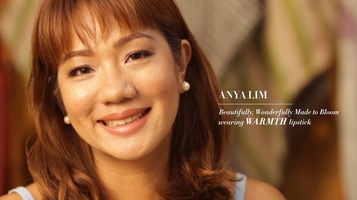 Anya Lim wearing HHN Made to Bloom Lipstick in Warmth