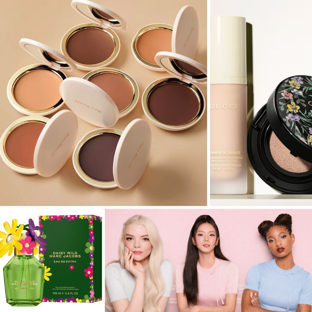 Beauty Roundup: New Dior Beauty Trio, Gucci Cushion Foundation,&nbsp; Rare Beauty Powder Bronzer, and Marc Jacobs Daisy Wild Eau So Extra