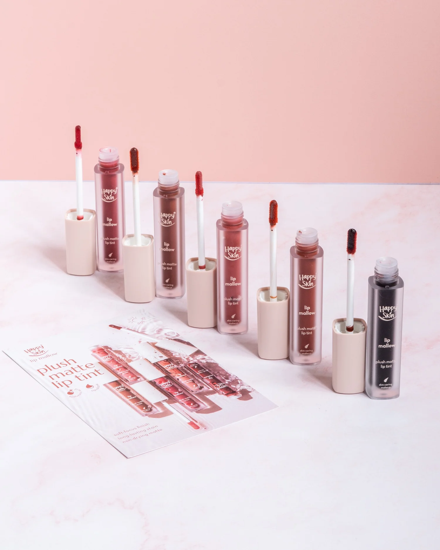 Review and Swatches The Happy Skin Lip Mallow Plush Matte Lip Tint