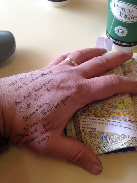 Les Back's ethnographic hand as notebook