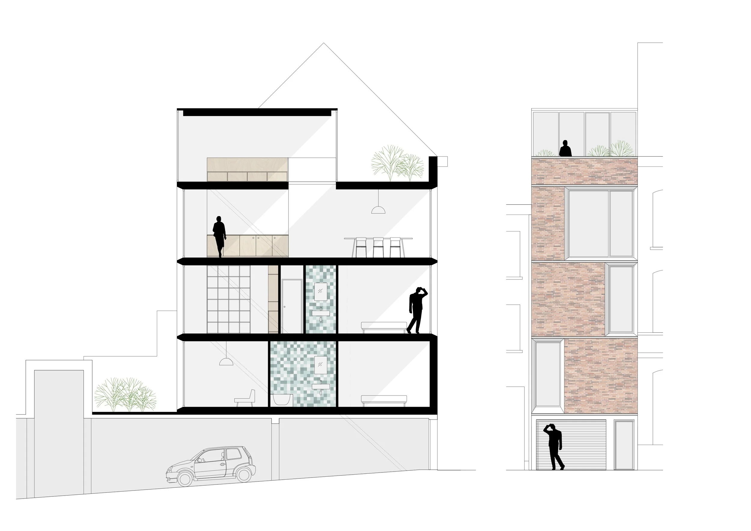 Woning boven op een bestaande garage