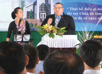 Preaching our first Sunday back in Vietnam