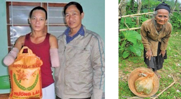 Handing out food supplies to those in need in Central Vietnam