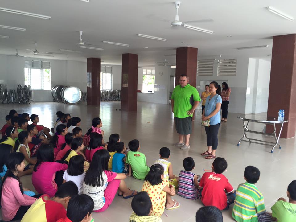 Shaun sharing the Gospel at our recent event