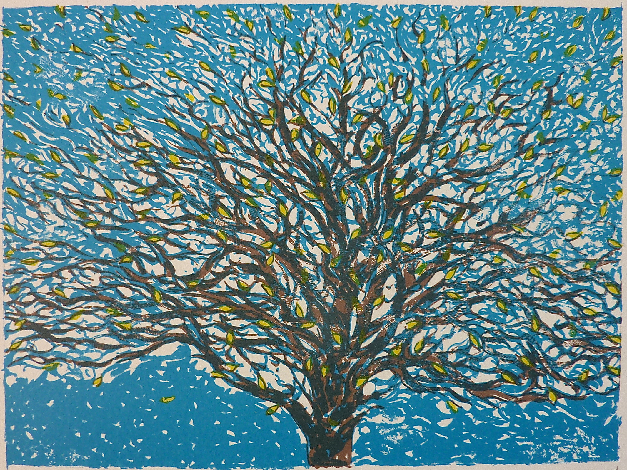 'Spring' 2016, a limited edition lithograph in 3 colours, printed by the Curwen press