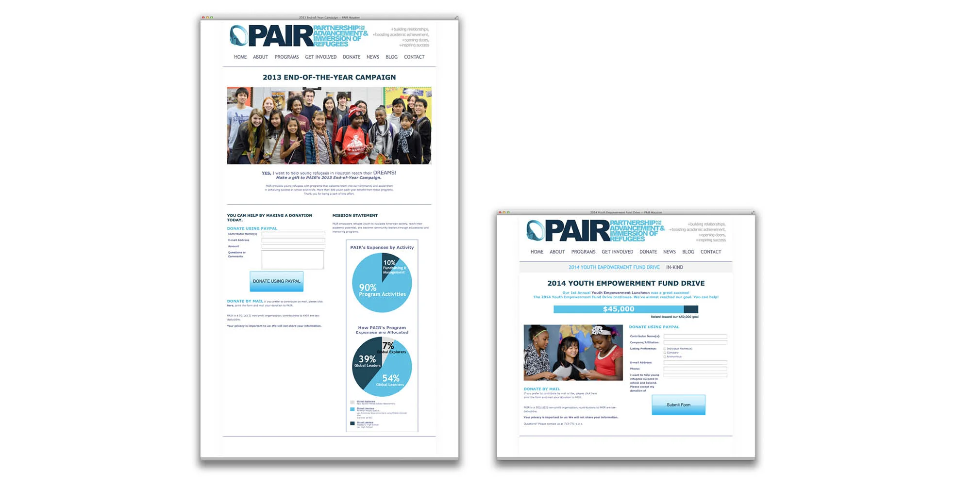 Website Page Design: Donation Campaigns