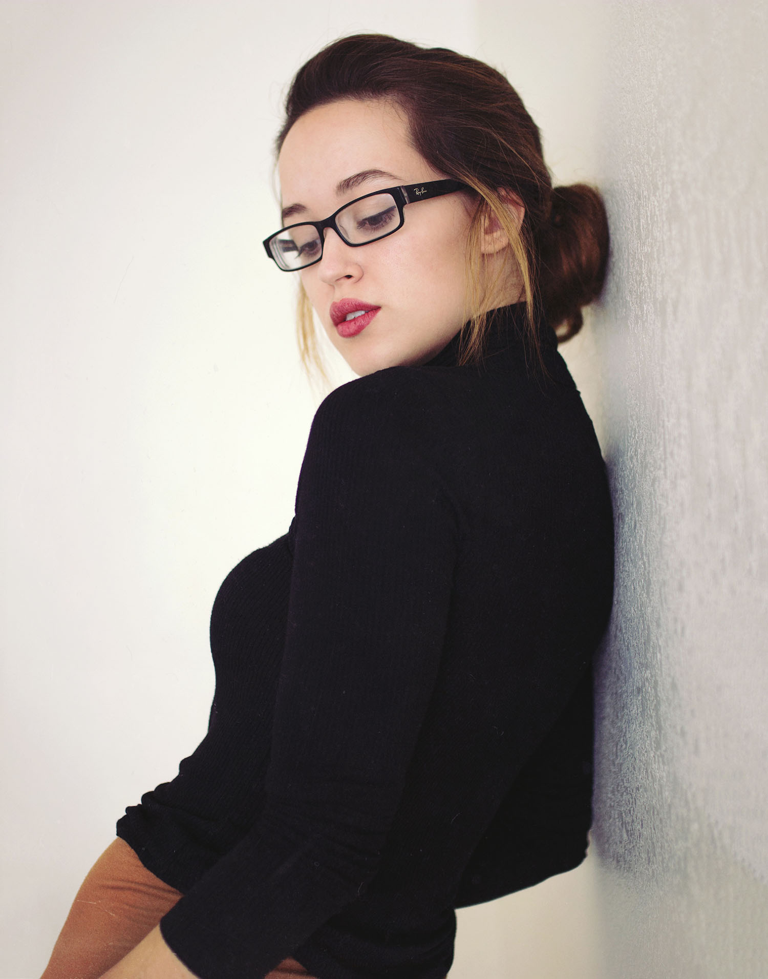 self portrait, emily joy wilson, glasses, hair, style, fashion, red lipstick