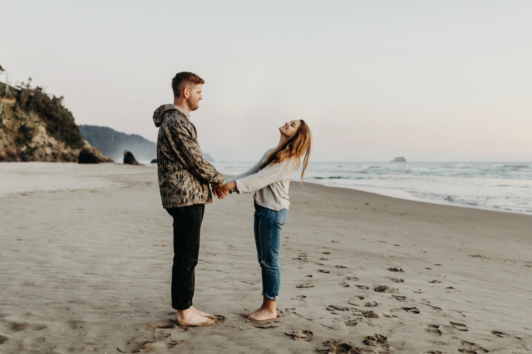Hug Point Engagement Session | Lindsey and Jake