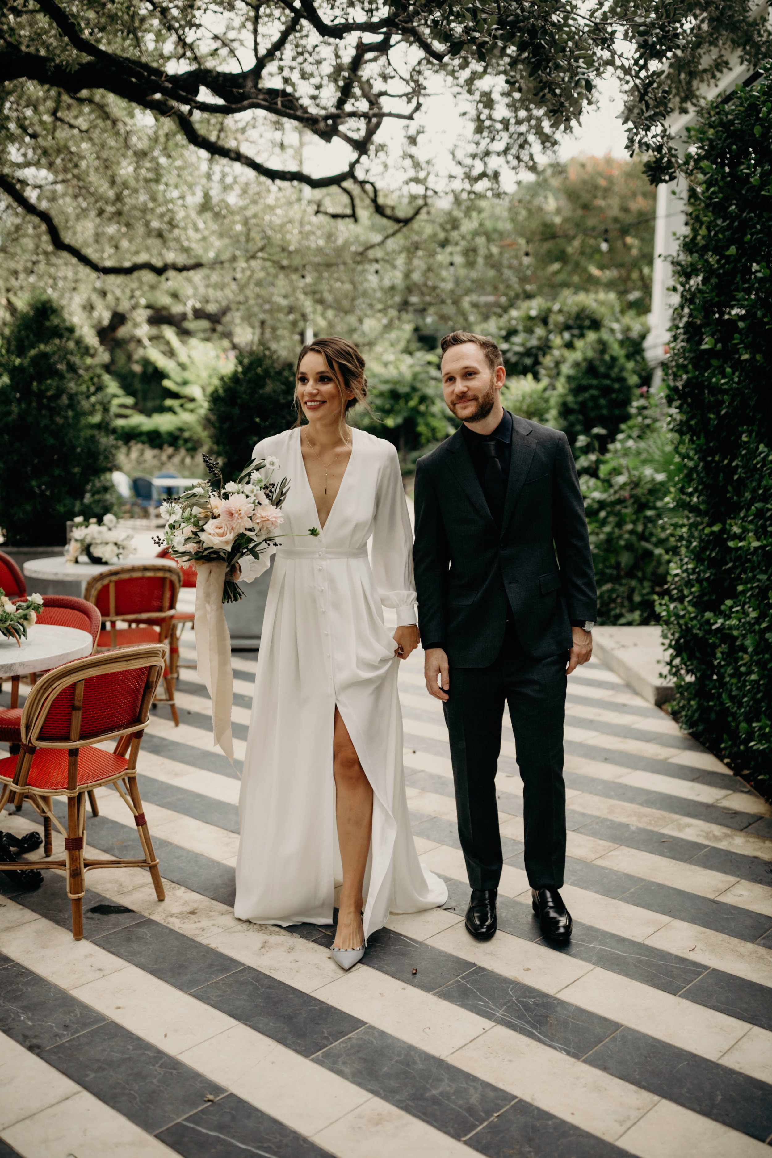bride and groom Intimate Wedding at Hotel Saint Cecilla | Gloria Goode photography