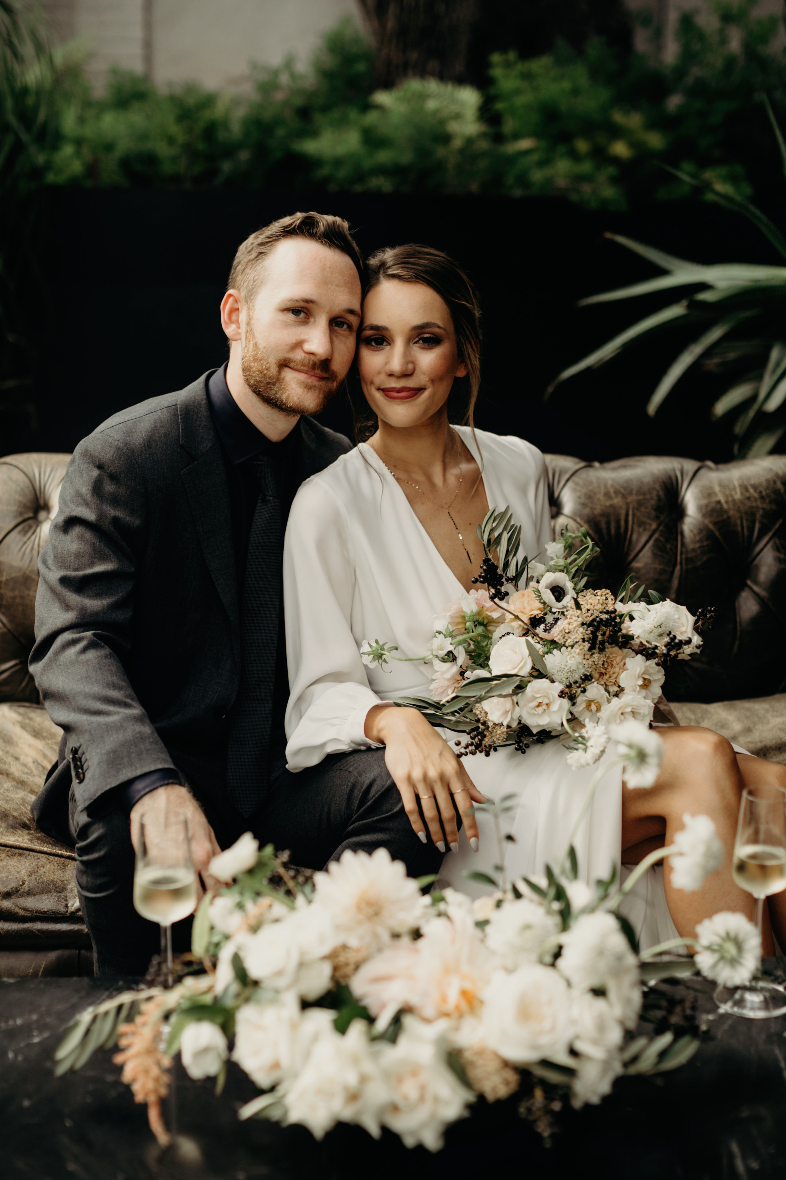 bride and groom wedding day portraits | Intimate Wedding at Hotel Saint Cecilla | Gloria Goode photography