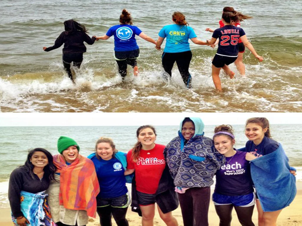 Jacqueline Hodge and Lindsay Kysor Getting Baptized at the Beach
