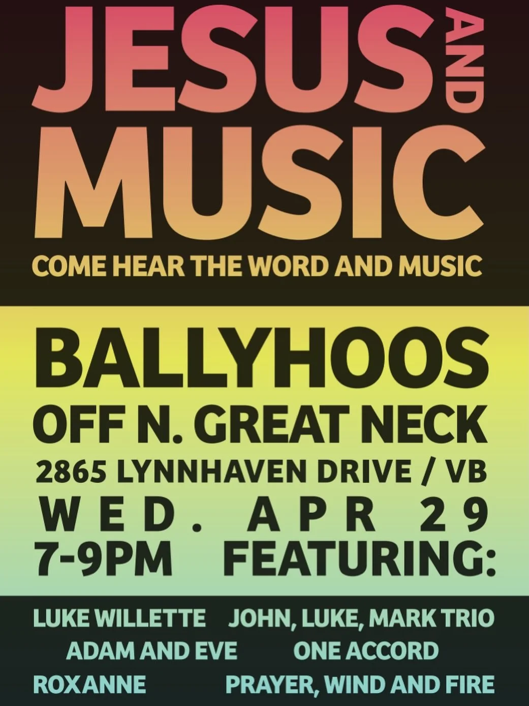 Join us at Ballyhoos!!