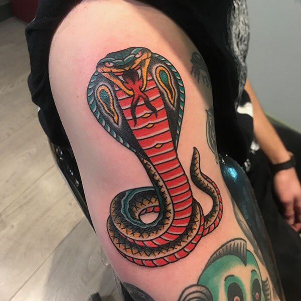 traditional cobra tattoo  Google Search  Xăm truyền thống Hình xăm Hình  xăm ngầu