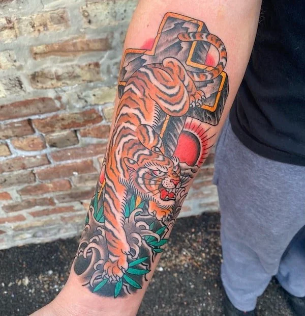 Tiger Rock Of Ages Tattoo Chip Douglas // Great Lakes Tattoo - Chicago, IL 