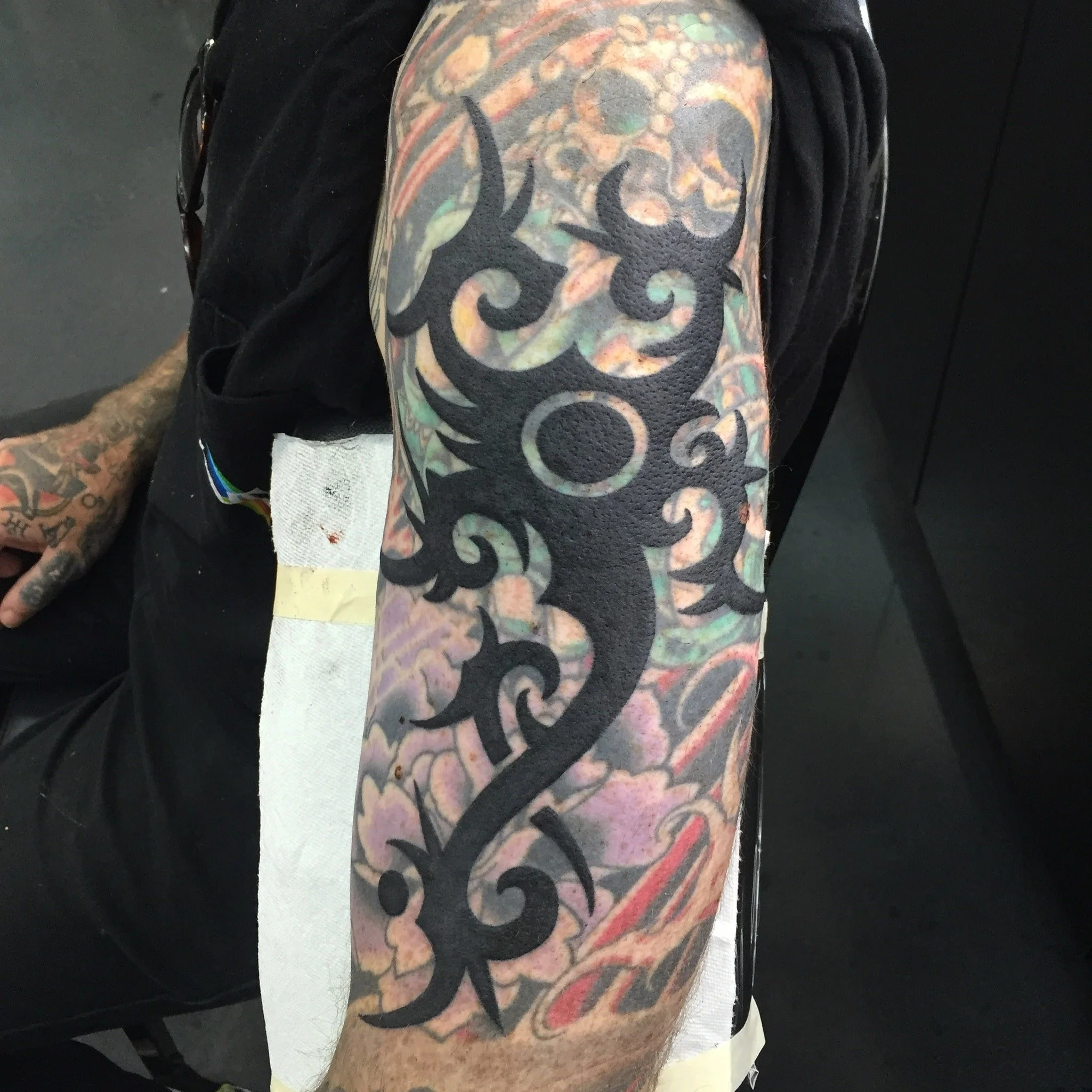 Borneo scorpion cover up tattoo Chip Douglas Great Lakes Tattoo 